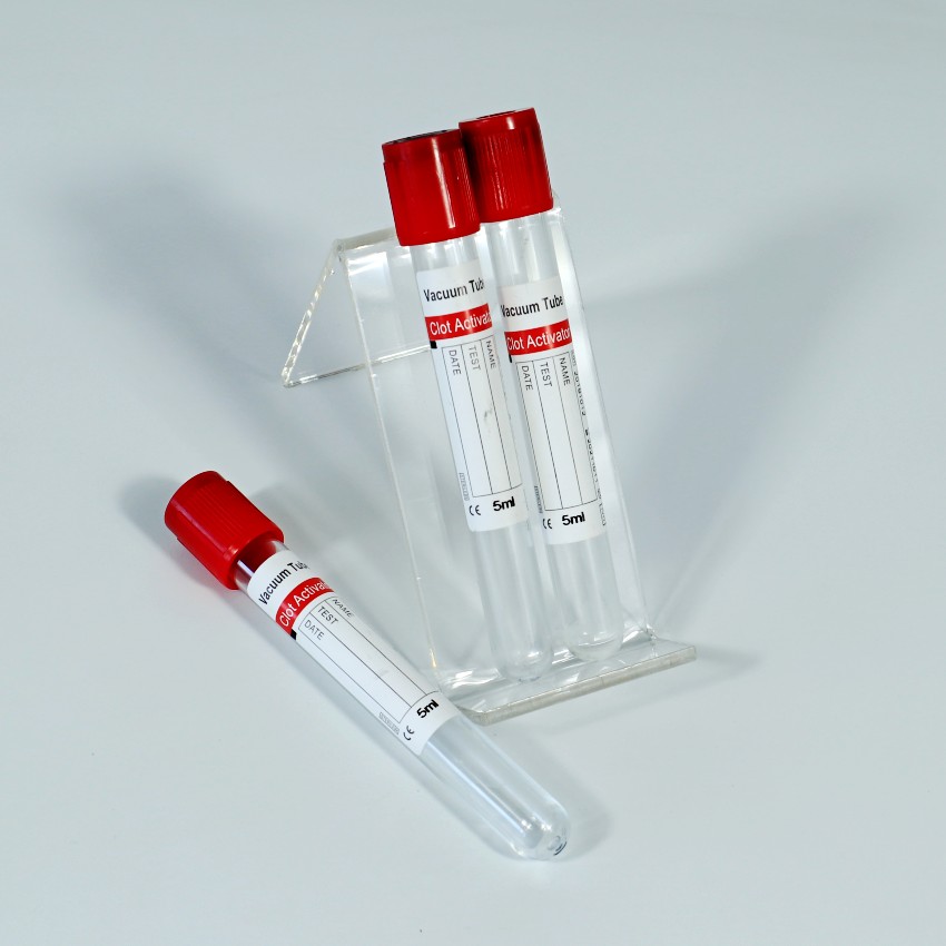 Medyczna, jednorazowa probówka próżniowa do pobierania krwi bez dodatków. Vacutainer Red Top Glass/PET CE
