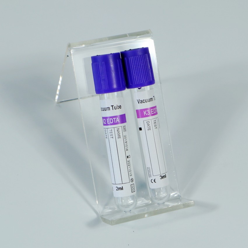 Medis EDTAK2/K3 Tabung Pengumpul Darah Vakum Vacutainer Lavender Ungu Kaca Atas/Persetujuan CE PET