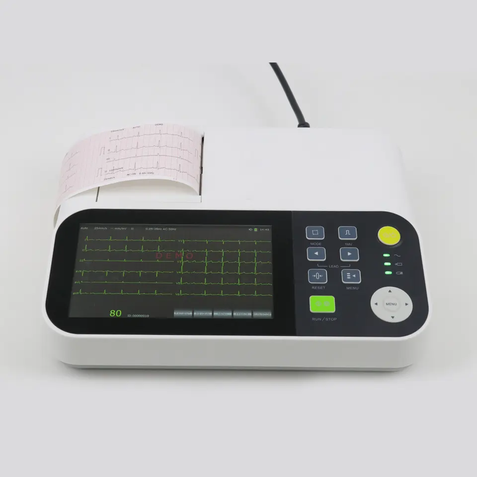 Elektrokardiogram peranti ecg mesin pengeluaran elektrod mudah alih 12 plumbum monitor 6 3 saluran mesin ekg