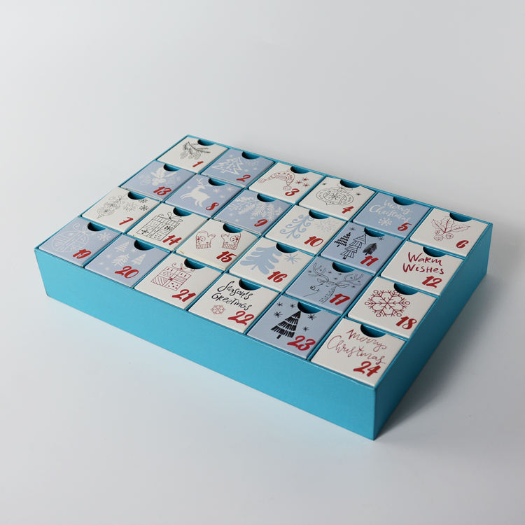 New Gifts For Girlfriends Beautiful Box Christmas Cartoon Cardboard Candy Filled Advent Calendar 24 Box-01 (2)dfr