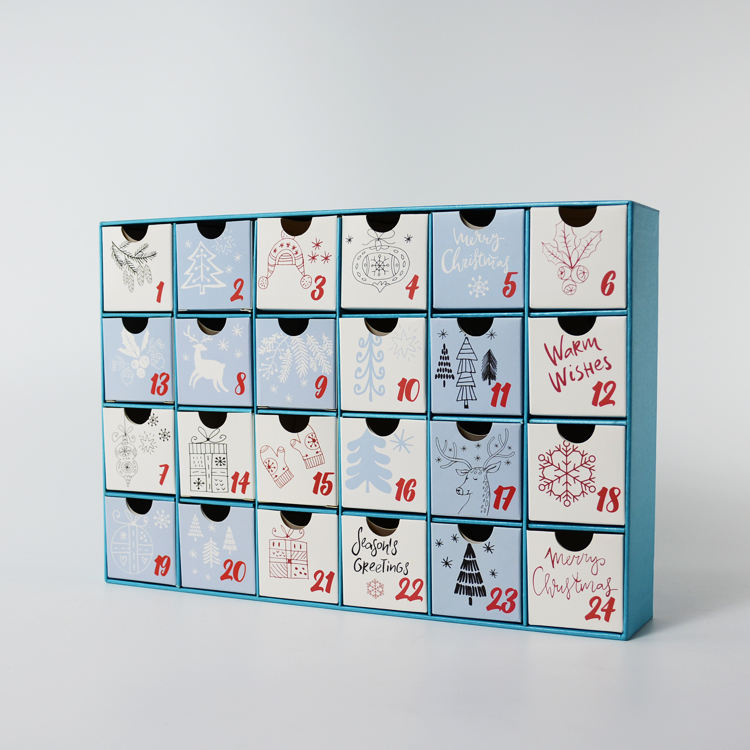 New Gifts For Girlfriends Beautiful Box Christmas Cartoon Cardboard Candy Filled Advent Calendar 24 Box-01 (3)dba