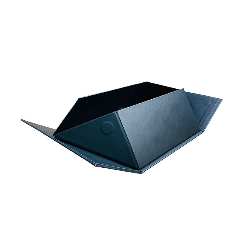 Custom paper boxesHigh Quality Foldable Flat Folding Large Matte Black Gift Paper Box With Ribbon (4)o9f