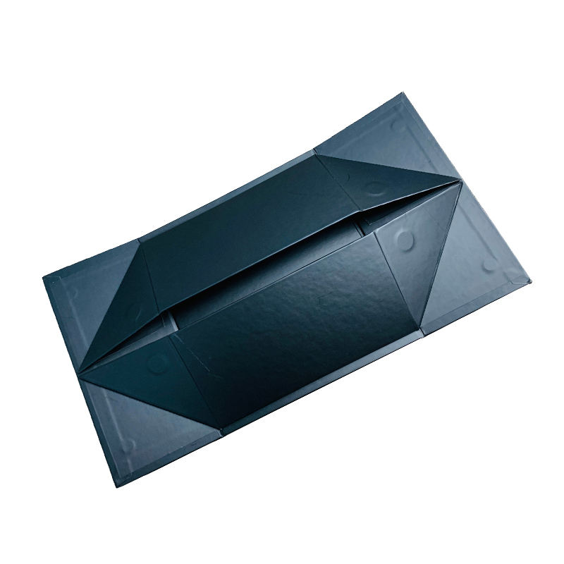 Custom paper boxesHigh Quality Foldable Flat Folding Large Matte Black Gift Paper Box With Ribbon (6)ld4