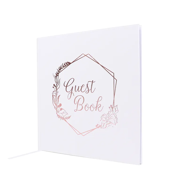 Luxury Gold Foil Wedding Guest Book With box (4)7ry