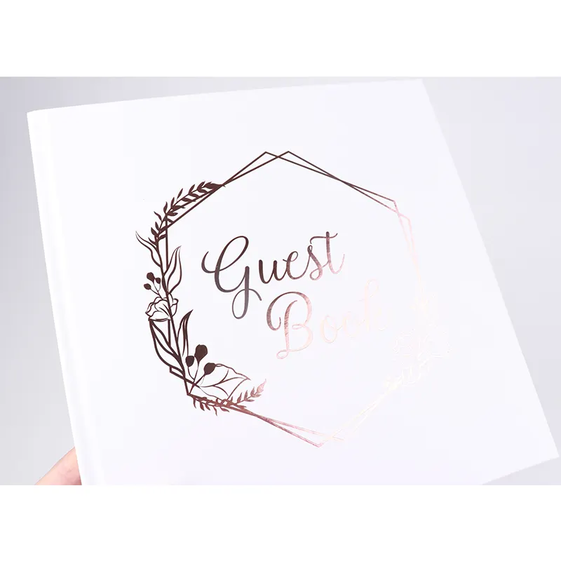 Luxury Gold Foil Wedding Guest Book With box (6)5lf