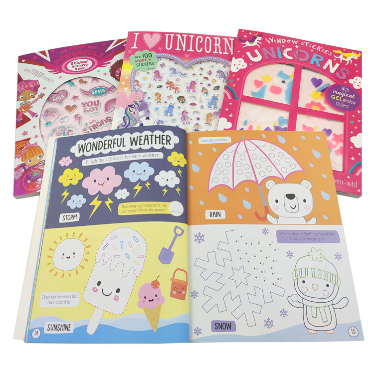 Пользовательские коврики для занятий, детская многоразовая книга с наклейками