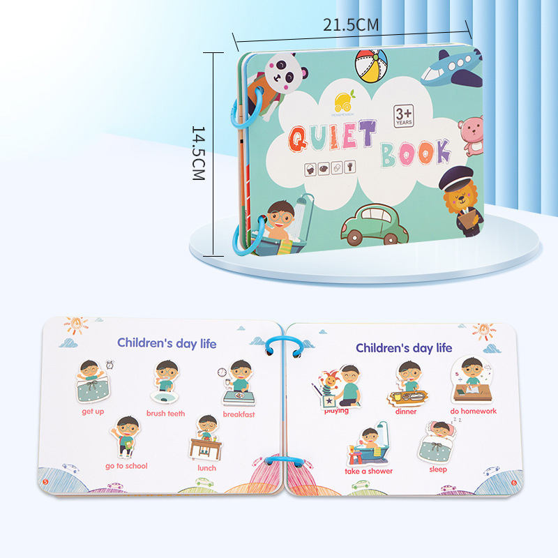 Conjunto de brinquedos de aprendizagem precoce personalizados aprendendo o melhor livro educacional silencioso
