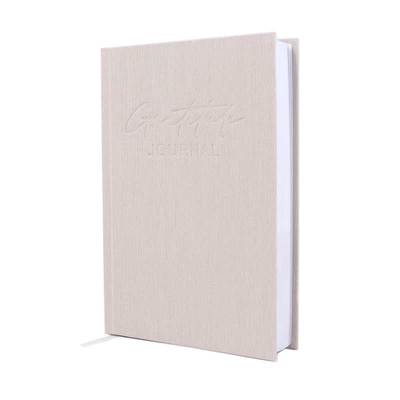 Cuaderno de diario de gratitud de lino de tapa dura personalizado