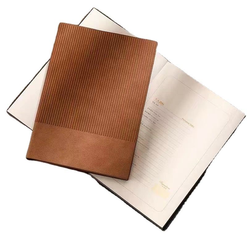 Caderno diário de couro PU A5 personalizado com caixa de armazenamento