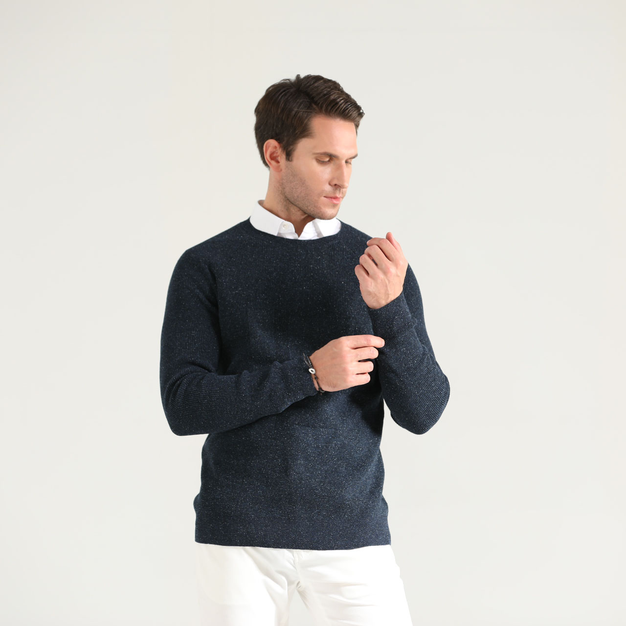 Cardigan da uomo con intarsio lavorato a maglia maglione jacquard con motivo personalizzato