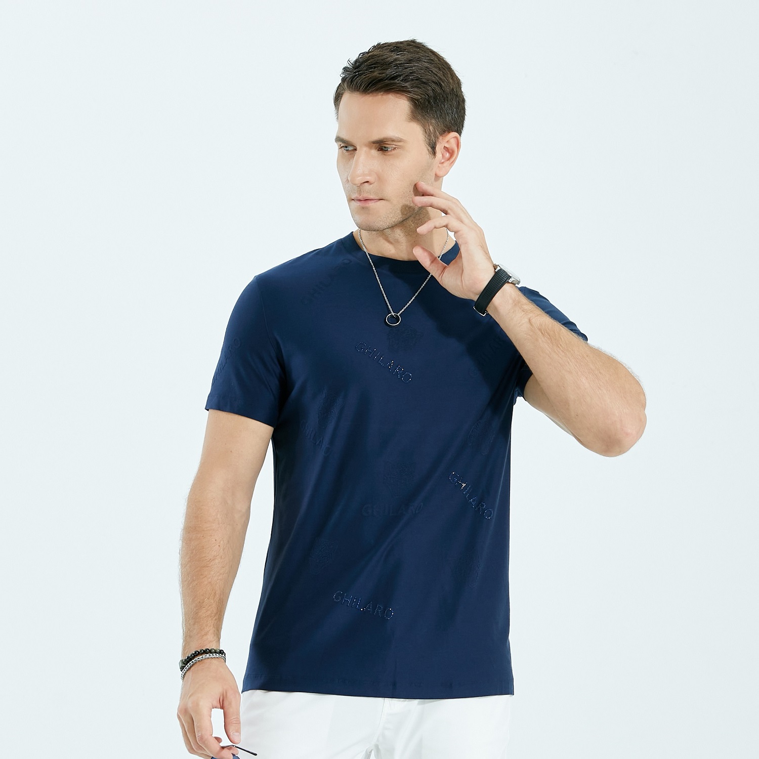 Удобные и дышащие модные мужские футболки с короткими рукавами с логотипом на заказ