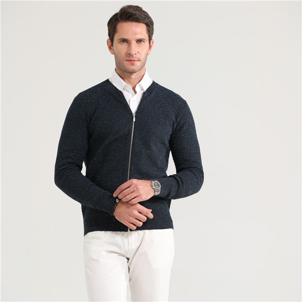 Manufacturer provide custom men's shrug knit sweater zip cardigan