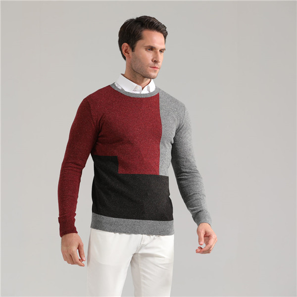 Color block soft Knitted Long Sleeve Pu...