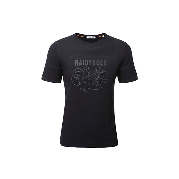 Herren-T-Shirt aus doppelt merzerisierter Baumwolle mit Rundhalsausschnitt