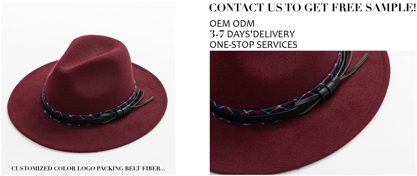 Panama Fedora Felt Hat Vendor with Custom Belts (1)uoc