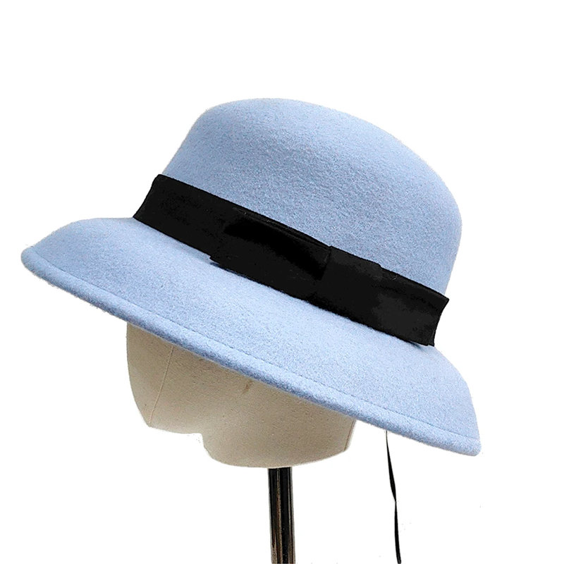 Dames Cloche Ronde Hoed Wolmix Vintage Wol Fedora Kerkvilt Bucket Hat Leverancier