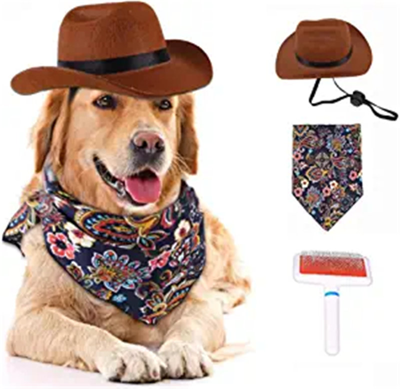 OEM Pet Cat Dog Costume Costumi Cosplay Cappello da cowboy in feltro per cani Decorazione per feste per animali domestici