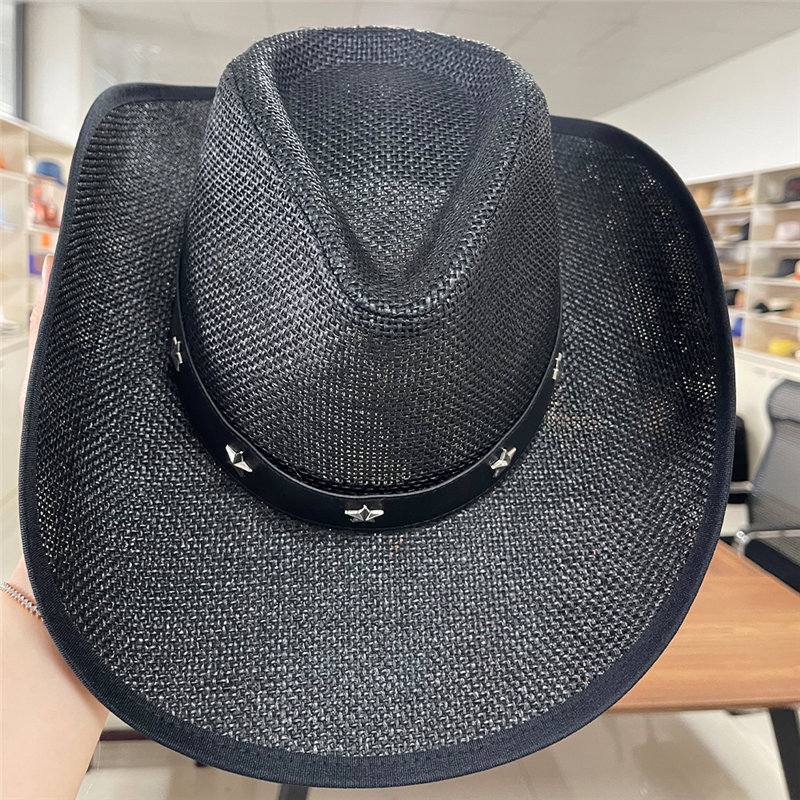 LOGO PERSONALIZZATO Produttore di cappelli da cowgirl da cowboy in paglia di carta classica