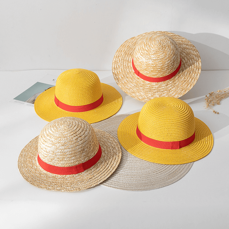 Quente japonês luffy chapéu de palha dos desenhos animados protetor solar cosplay pescoço corda anime chapéus planos fornecedor para adulto
