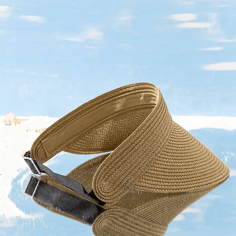 UPF 50+ para mujer plegable cola de caballo playa viaje sol paja viseras sombrero vendedor de gorras para mujeres sombreros de verano