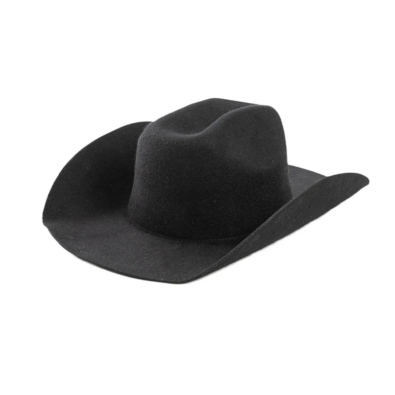 Cappello da cowboy professionale in feltro jazz western in pura lana 100 a tesa larga OEM ODM