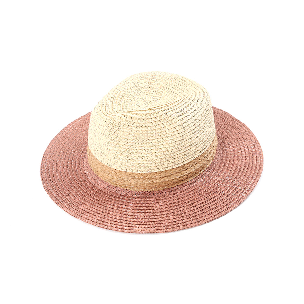 Lafite Çim Kağıt Örgü Panama Fedora Hasır Şapka Ekleme