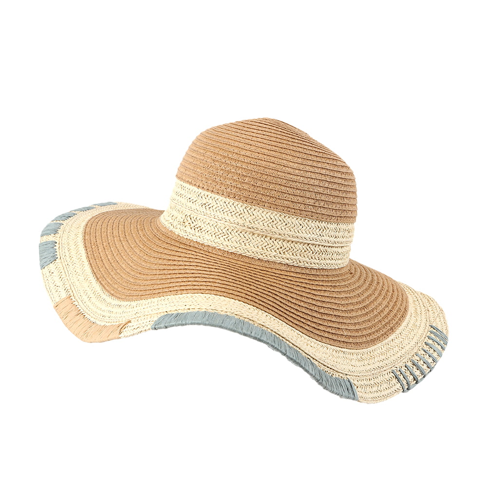 Women Floppy Crochet Wide Brim Beach Sun Paper Bulk Straw Hat