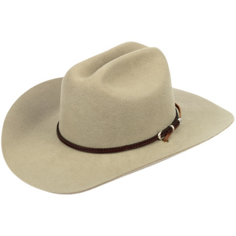 Customized Logo Sombrero De Vaquero 100% Wool Felt Stetson Cowboy Hats For Western Cowboy