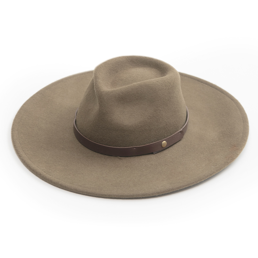 Custom Colors Logos 100 Wool Wide Brim Panama Fedora Felt Hat With Belt