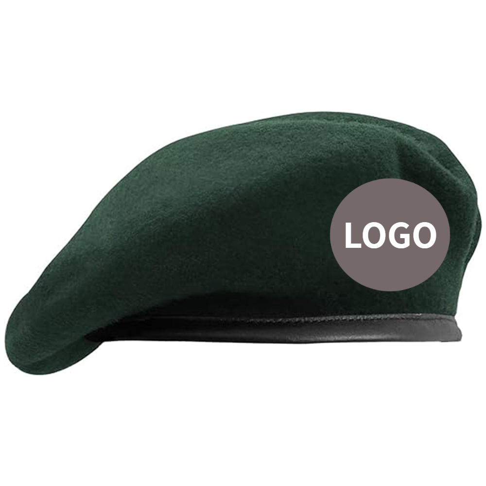 Custom Logo Wool And Leather Army Military Beret Hat Cap Supplier for Men and Women