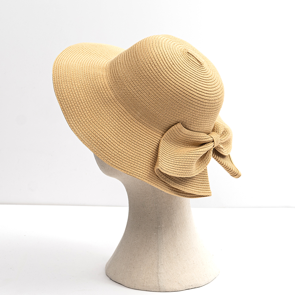 Foldable Woman Wide Brim Paper Braid Fisherman Bucket Straw Hat