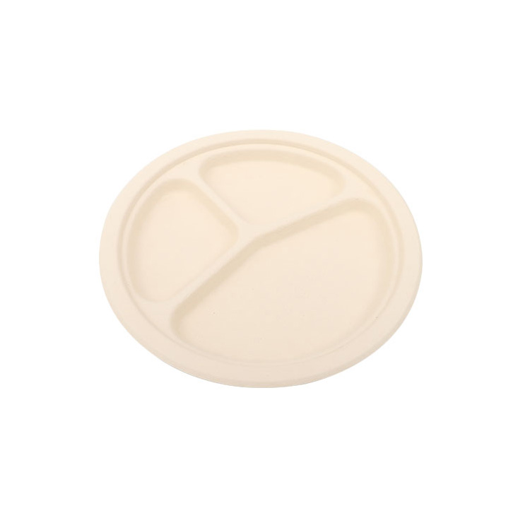 Disposable Round Plate 9inch with 3-compartment