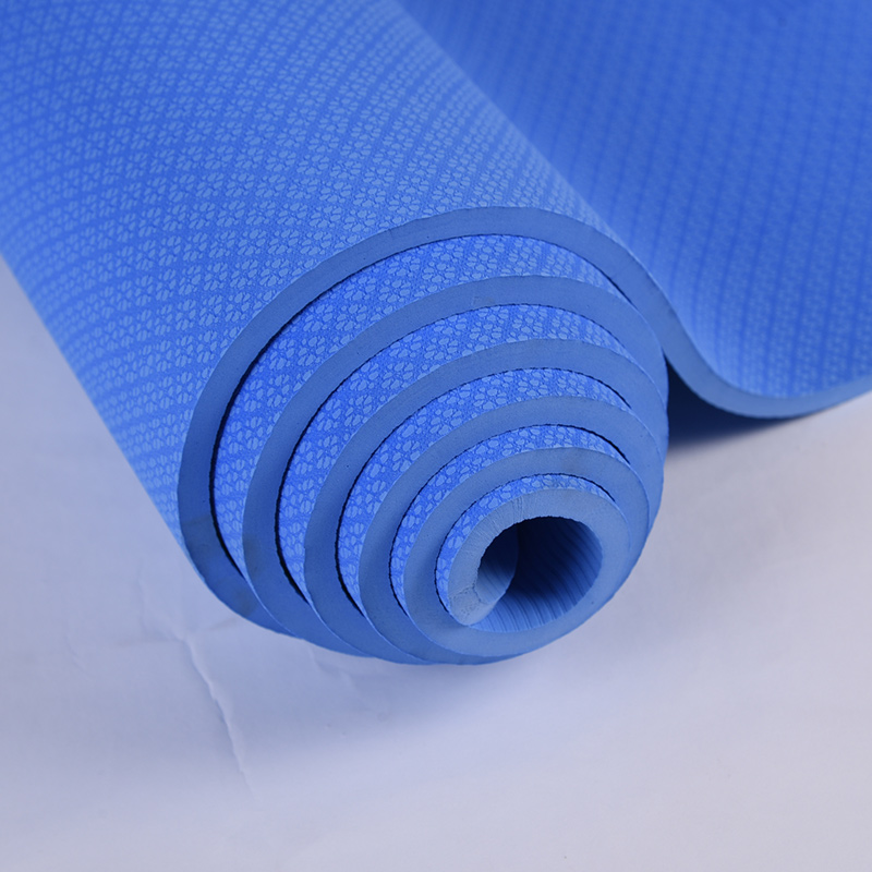 Wholesale Bulk Anti Slip Custom Logo Single Color 6mm Thick Eco Friendly TPE Foam Yoga Mats (2)2pp