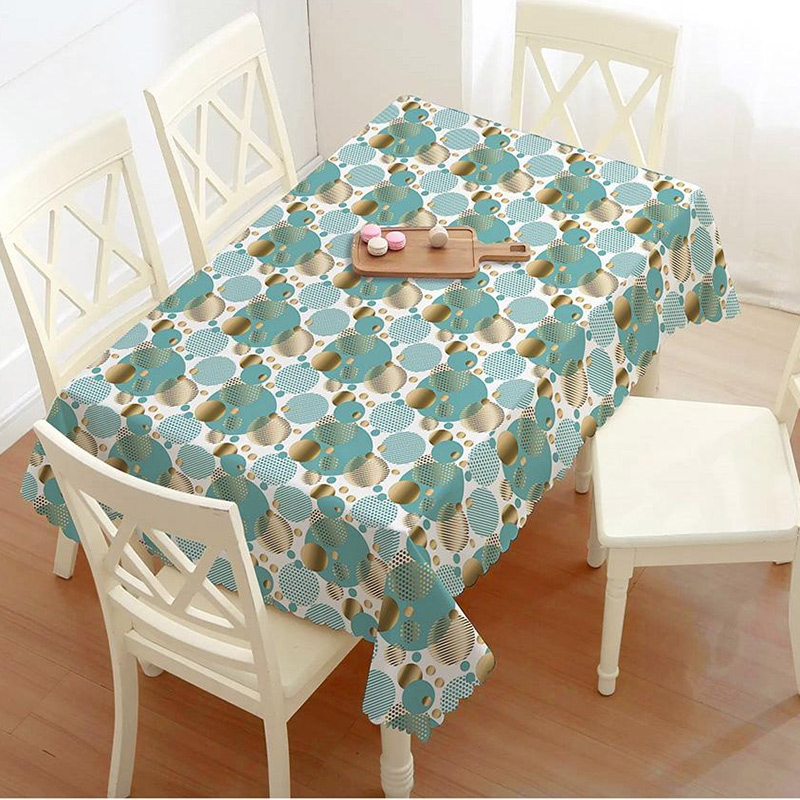 Custom Printed Rectangle Plastic PVC Tablecloth PVC Table Cover for Home