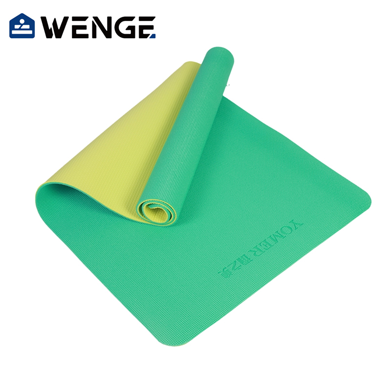 Wholesale OEM Custom logo Non Slip High Density Exercise Yoga Mat Double Layer PVC Yoga Mat