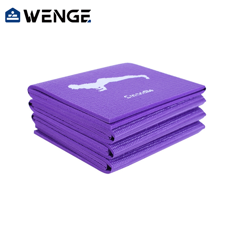 Custom Printed Wholesale High Quality Portable Eco Friendly PVC Non Slip Folding Pilates Mat Travel Fitness Foldable Yoga Mat