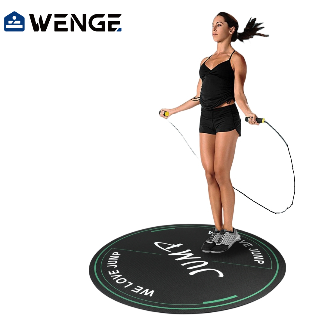 Custom Anti Slip Durable Fitness Round Skipping Pad Indoor Oval Jump Rope Workout Mat