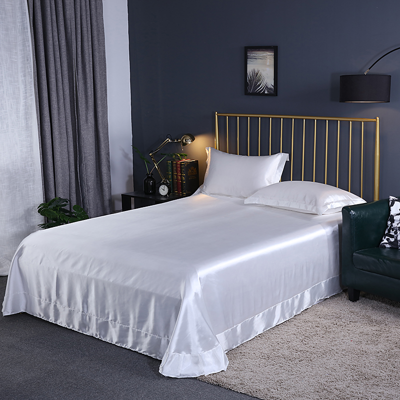 Bộ khăn trải giường bằng lụa tinh khiết màu xanh hải quân hữu cơ tốt nhất King Sale