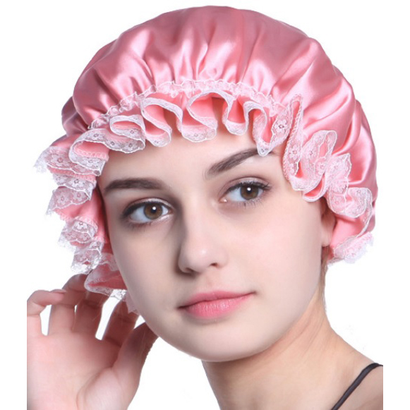 Gorro de dormir de noche de seda floral para mujer Sombreros de capó para el cabello