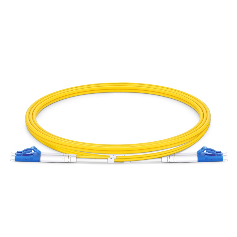 yellow LC UPC to LC UPC Duplex OS2 Single Mode PVC  2.0mm Fiber Optic Patch Cable