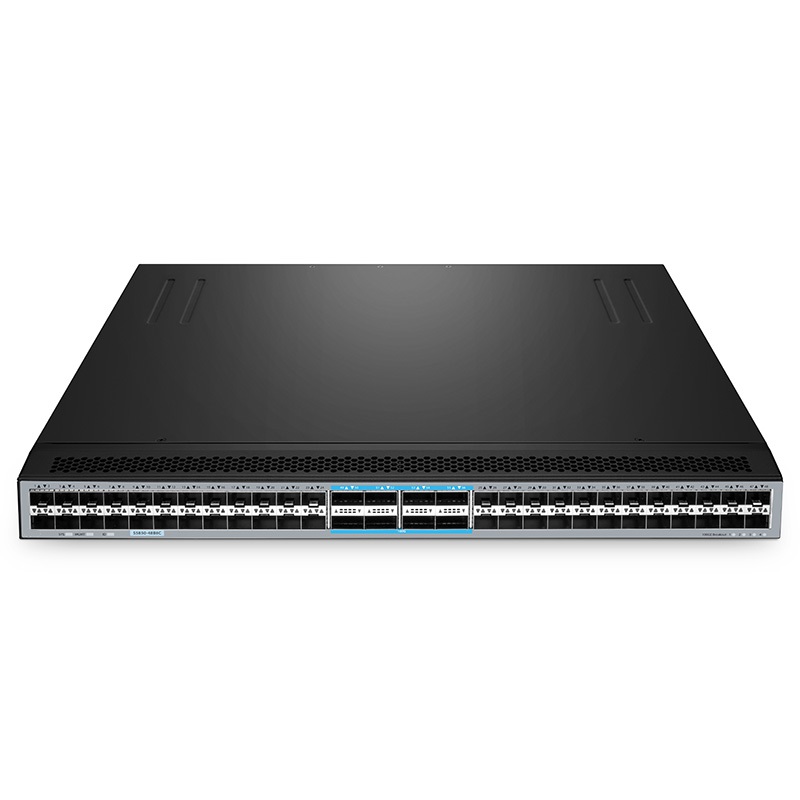 48-Port Ethernet L3 Switch, 48 x 25Gb SFP28, with 8 x 100Gb QSFP28, Support MPLS&MLAG