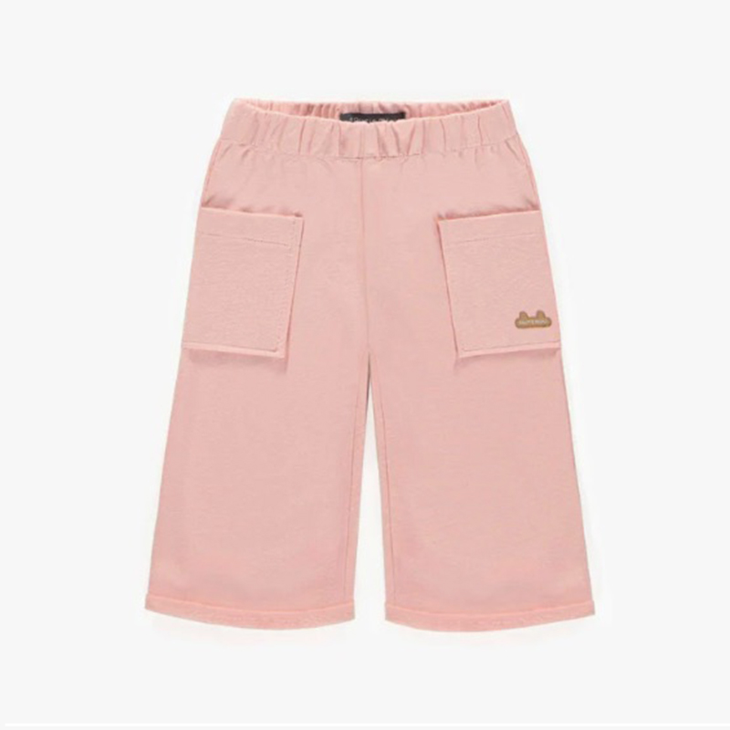 Szerokie różowe spodnie frotte, Baby