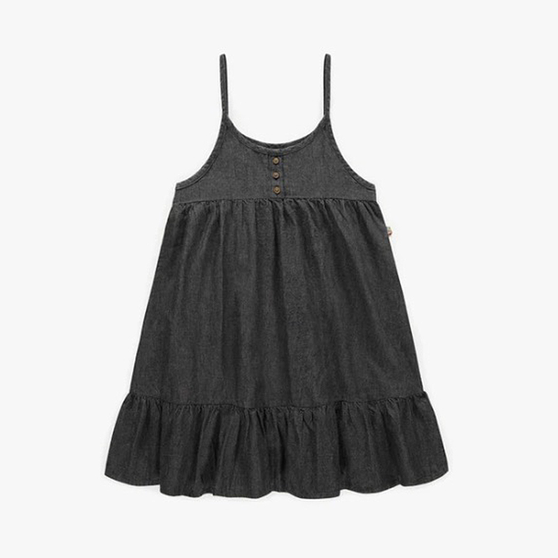 Long Jumper Dress Charcoal In Cotton, Child