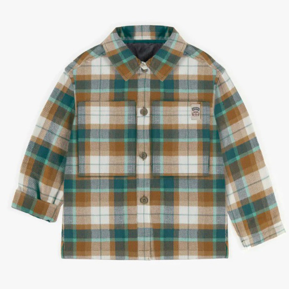 Green And Brown Plaid Shirt In Flannel, Child