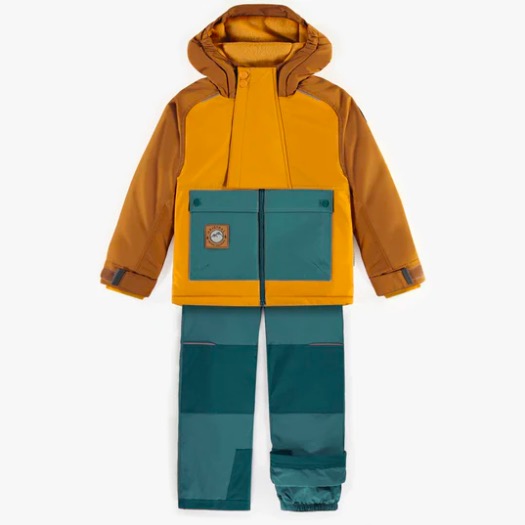 Two Piece Yellow-Orange and Turquoise Snowsuit, Child