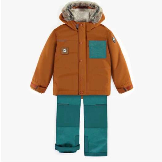 Snowsuit 3 In 1 Copper-Brown And Teal, Child