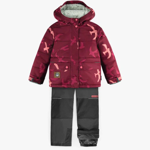 Two-Piece Snowsuit Dark Pink and Black With A Print, Child