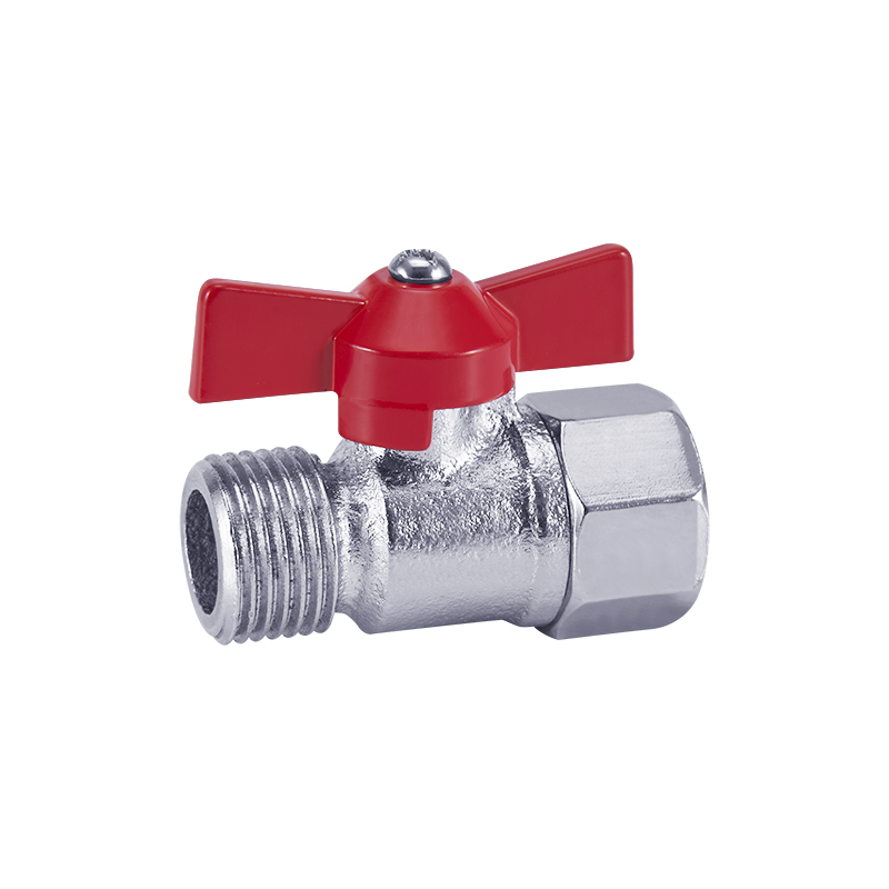 Butterfly handle M*F iron gas ball valve with single nozzle YX06-003-2