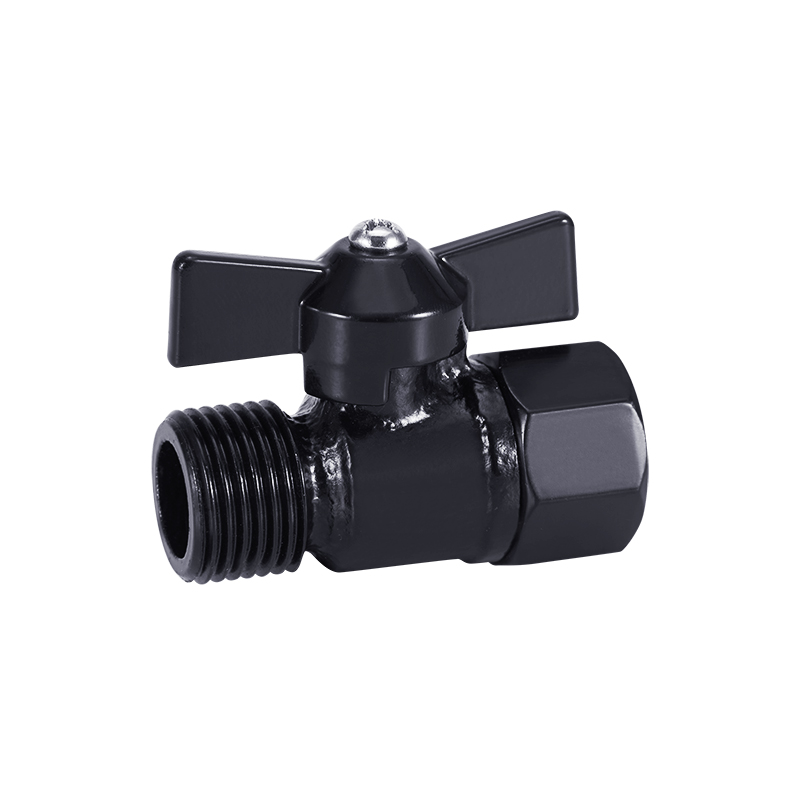 Butterfly handle M*F iron gas ball valve with single nozzle YX06-003