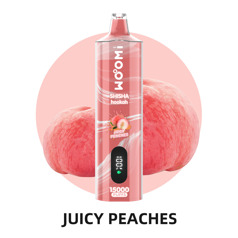 Woomi Glow 15000 Puffs SHISHA Disposable Vape Electronic Cigarette Pen-- Juicy Peaches